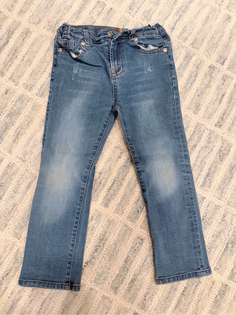 7 For All Mankind Kids Straight-Leg Jeans in Blue Wash